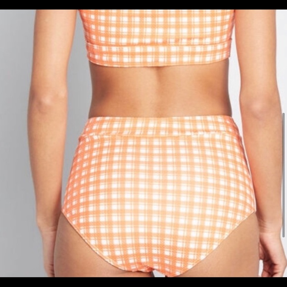 NWOT ModCloth sissone gingham Orange bikini set - Picture 10 of 10